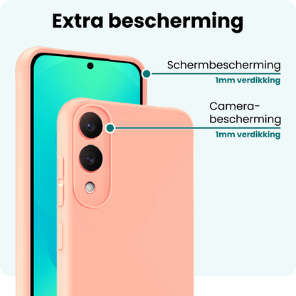 Forterra Samsung S25 Edge Hoesje Siliconen Backcover Lichtgewicht - Lichtroze