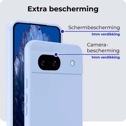 Forterra Google Pixel 8a Hoesje Siliconen Backcover Lichtgewicht - Lichtblauw