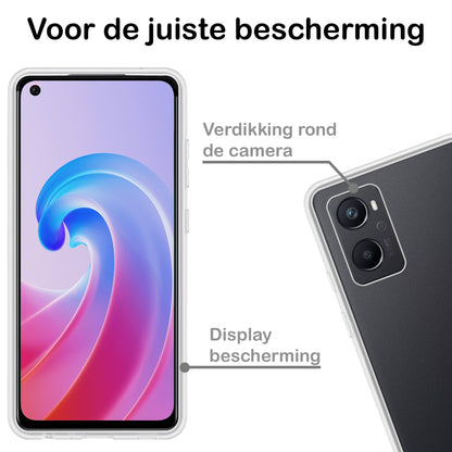 Forterra OPPO A76 Hoesje Siliconen Backcover Lichtgewicht - Transparant