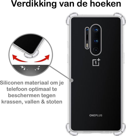 Forterra OnePlus 8 Pro Hoesje Shockproof Backcover Siliconen - Transparant