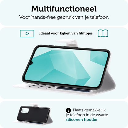 Forterra Samsung A16 Hoesje Bookcase Cover met Kaarthouder - Wit