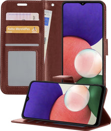 Forterra Samsung A22 4G Hoesje Bookcase Cover met Kaarthouder - Bruin