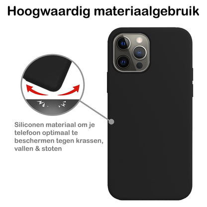 Forterra iPhone 14 Pro Hoesje Siliconen Backcover Lichtgewicht - Zwart