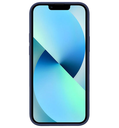 Forterra iPhone 14 Hoesje Siliconen Backcover Lichtgewicht - Donkerblauw