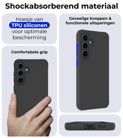 Forterra Samsung S23 FE Hoesje Siliconen Backcover Lichtgewicht - Zwart