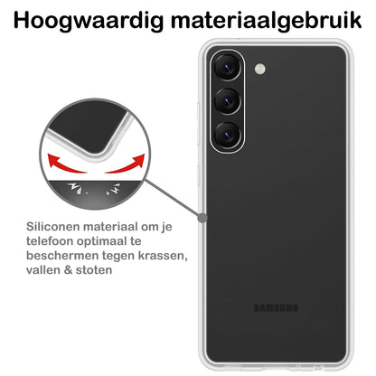 Forterra Samsung S23 Hoesje Siliconen Backcover Lichtgewicht - Transparant