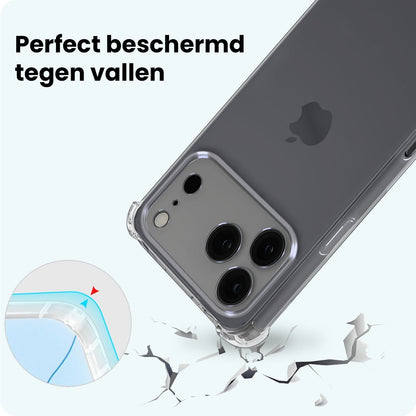 Forterra iPhone 17 Pro Hoesje Shockproof Backcover Siliconen - Transparant