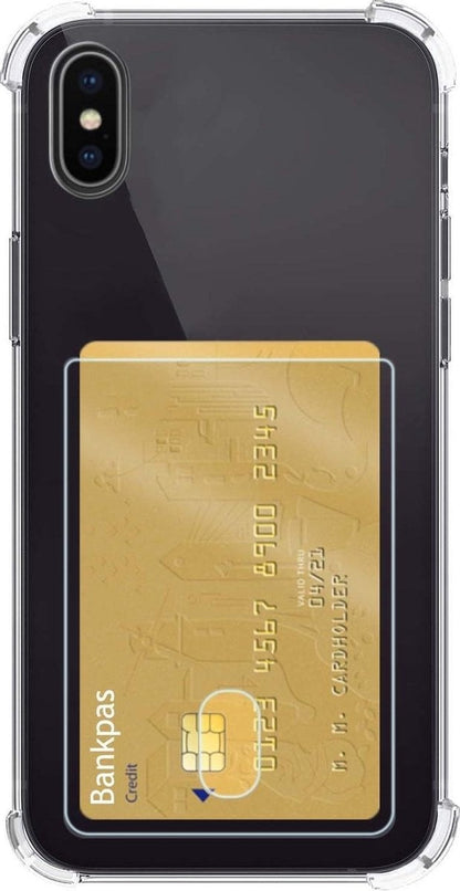 Forterra iPhone Xs Hoesje Kaarthouder Backcover Shockproof - Transparant
