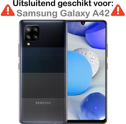 Forterra Samsung A42 Hoesje Siliconen Backcover Lichtgewicht - Zwart
