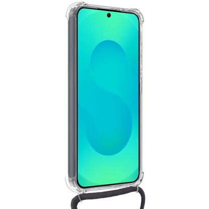 Forterra Samsung S25 Edge Hoesje met Koord Backcover Shockproof - Transparant