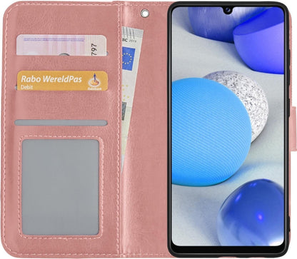 Forterra Samsung A42 Hoesje Bookcase Cover met Kaarthouder - Rosé goud