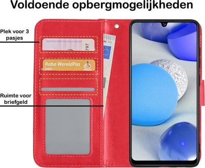 Forterra Samsung A42 Hoesje Bookcase Cover met Kaarthouder - Rood