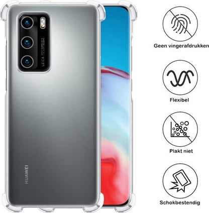 Forterra Huawei P40 Hoesje Shockproof Backcover Siliconen - Transparant