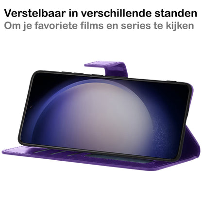 Forterra Samsung S23 Plus Hoesje Bookcase Cover met Kaarthouder - Paars