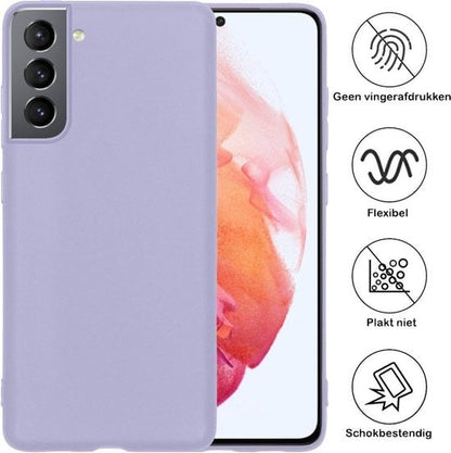 Forterra Samsung S21 Plus Hoesje Siliconen Backcover Lichtgewicht - Lila