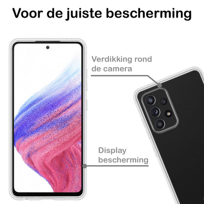 Forterra Samsung A53 Hoesje Siliconen Backcover Lichtgewicht - Transparant