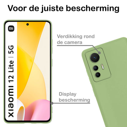 Forterra Xiaomi 12 Lite Hoesje Siliconen Backcover Lichtgewicht - Groen