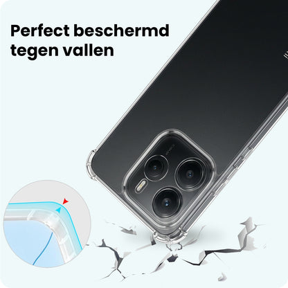 Forterra Xiaomi Redmi Note 14 5G Hoesje Shockproof Backcover Siliconen - Transparant