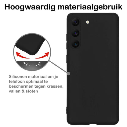 Forterra Samsung S23 Hoesje Siliconen Backcover Lichtgewicht - Zwart