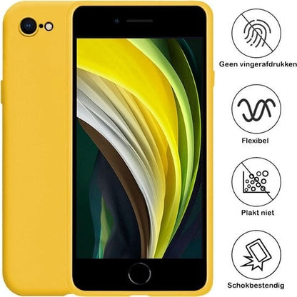 Forterra iPhone SE 2020 Hoesje Siliconen Backcover Lichtgewicht - Geel