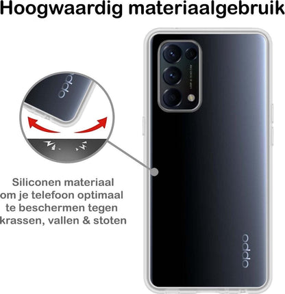 Forterra OPPO Find X3 Lite Hoesje Siliconen Backcover Lichtgewicht - Transparant