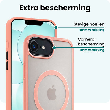 Forterra iPhone 17e Hoesje Geschikt voor Magsafe Backcover Shockproof - Perzik