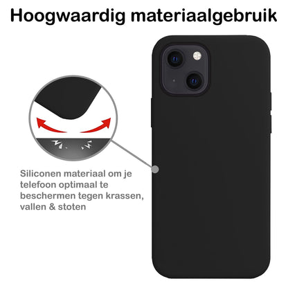 Forterra iPhone 14 Plus Hoesje Siliconen Backcover Lichtgewicht - Zwart