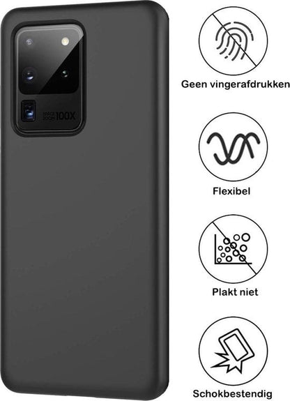 Forterra Samsung S20 Ultra Hoesje Siliconen Backcover Lichtgewicht - Zwart