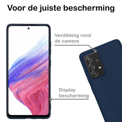 Forterra Samsung A53 Hoesje Siliconen Backcover Lichtgewicht - Donkerblauw