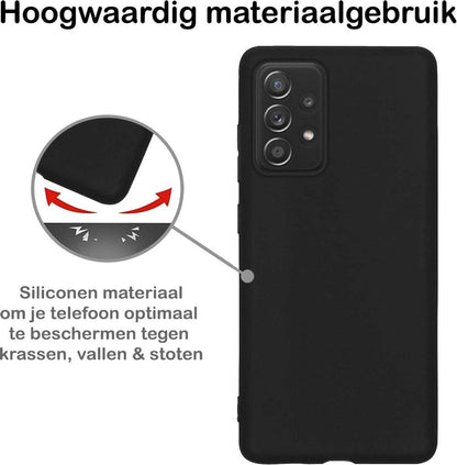 Forterra Samsung A72 Hoesje Siliconen Backcover Lichtgewicht - Zwart