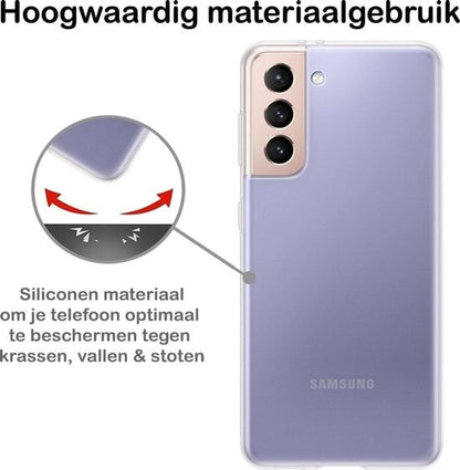 Forterra Samsung S21 Hoesje Siliconen Backcover Lichtgewicht - Transparant