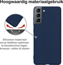Forterra Samsung S21 Plus Hoesje Siliconen Backcover Lichtgewicht - Donkerblauw