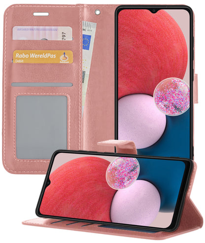 Forterra Samsung A13 4G Hoesje Bookcase Cover met Kaarthouder - Rosé goud
