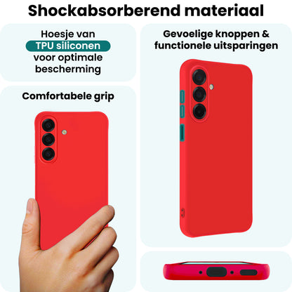 Forterra Samsung A17 Hoesje Siliconen Backcover Lichtgewicht - Rood