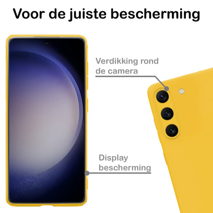 Forterra Samsung S23 Hoesje Siliconen Backcover Lichtgewicht - Geel