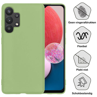 Forterra Samsung A13 4G Hoesje Siliconen Backcover Lichtgewicht - Groen