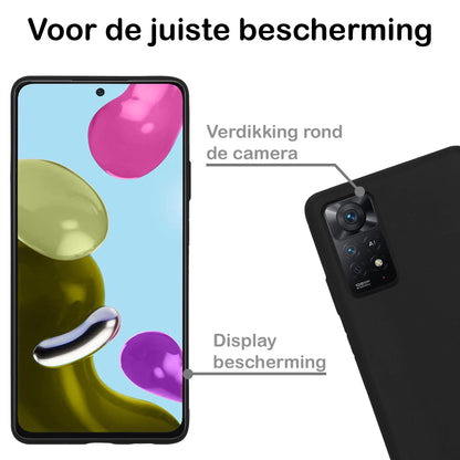 Forterra Xiaomi Redmi Note 11 Hoesje Siliconen Backcover Lichtgewicht - Zwart
