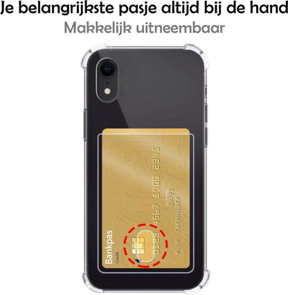 Forterra iPhone XR Hoesje Kaarthouder Backcover Shockproof - Transparant