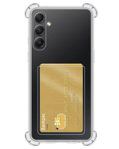 Forterra Samsung A14 Hoesje Kaarthouder Backcover Shockproof - Transparant