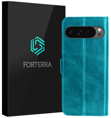 Forterra Google Pixel 10 Pro XL Hoesje Bookcase Cover met Kaarthouder - Turquoise
