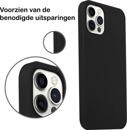 Forterra iPhone 12 Pro Hoesje Siliconen Backcover Lichtgewicht - Zwart