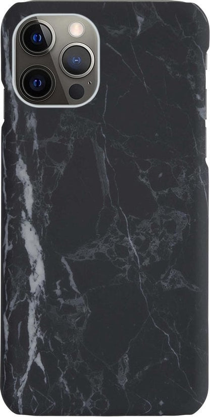 Forterra iPhone 12 Pro Hoesje Marmer Hard Case Cover - Zwart
