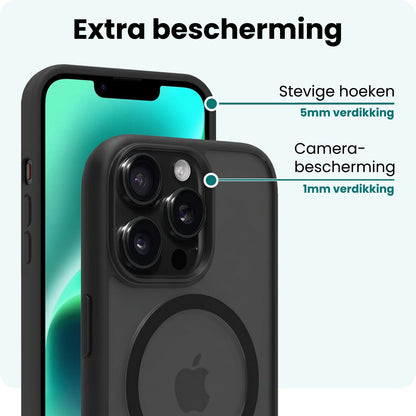 Forterra iPhone 14 Pro Max Hoesje Geschikt voor Magsafe Backcover Shockproof - Zwart