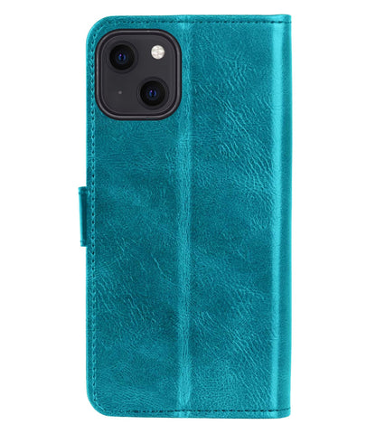 Forterra iPhone 14 Hoesje Bookcase Cover met Kaarthouder - Turquoise