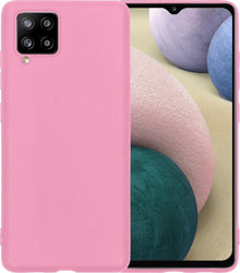 Forterra Samsung A12 Hoesje Siliconen Backcover Lichtgewicht - Lichtroze