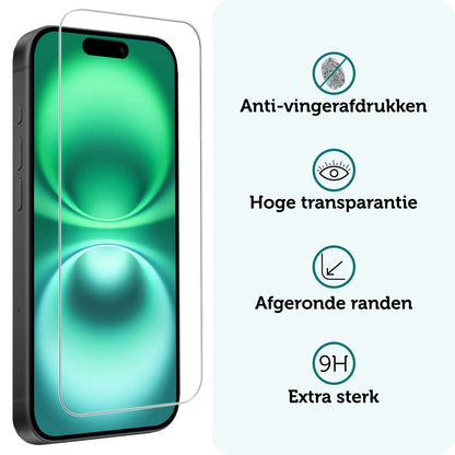 Forterra iPhone 16 Plus Screenprotector Gehard Glas - Volledige dekking