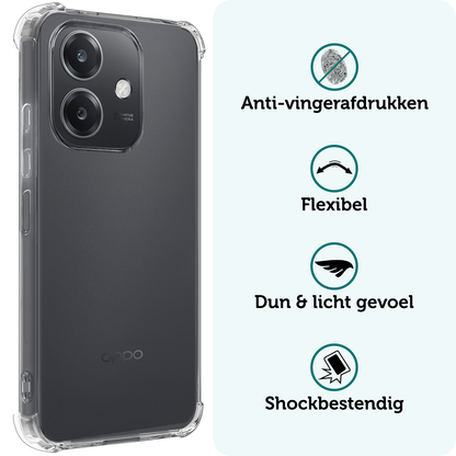 Forterra OPPO A40m Hoesje Shockproof Backcover Siliconen - Transparant