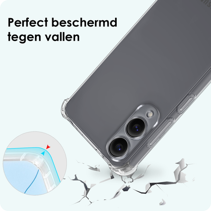 Forterra Samsung S25 Edge Hoesje met Koord Backcover Shockproof - Transparant