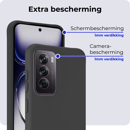 Forterra OPPO Reno 12 Pro Hoesje Siliconen Backcover Lichtgewicht - Zwart