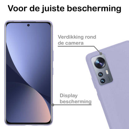 Forterra Xiaomi 12 Pro Hoesje Siliconen Backcover Lichtgewicht - Lila